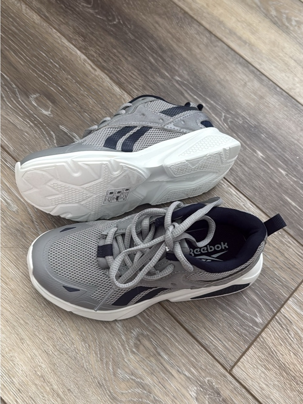 Reebok Kids' Gray and Navy Lightweight Sneakers